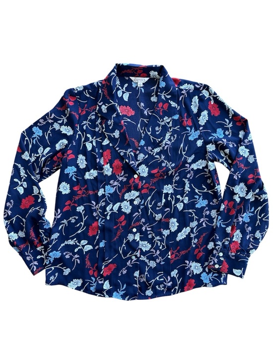 Nanette Lepore Tops - Nanette Lepore Chiffon Floral Print Pleated Top Career Blouse Women's Size M